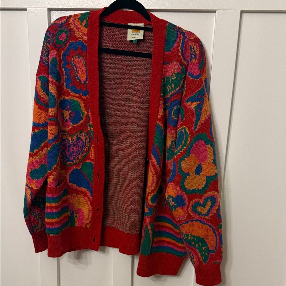 FARM Rio Red Lisa Multicolor Floral Cardigan - Picture 3 of 5